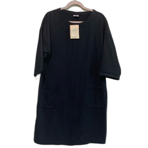 Color Me Cotton navy blue cotton tunic top dress size medium - Picture 1 of 6